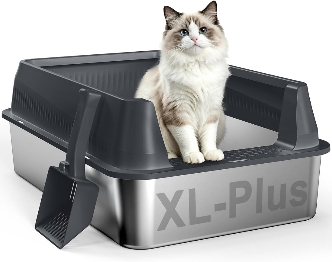 AIPERRO Stainless Steel Litter Box with Lid