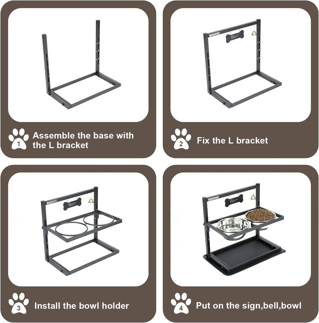 Elevated Dog Bowls with Slow Feeder for Large Dogs