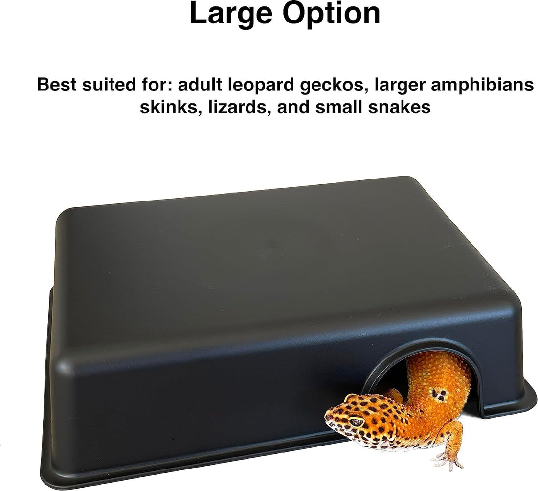 Plastic Reptile Hide Box for Leopard Geckos, Snakes, Lizards