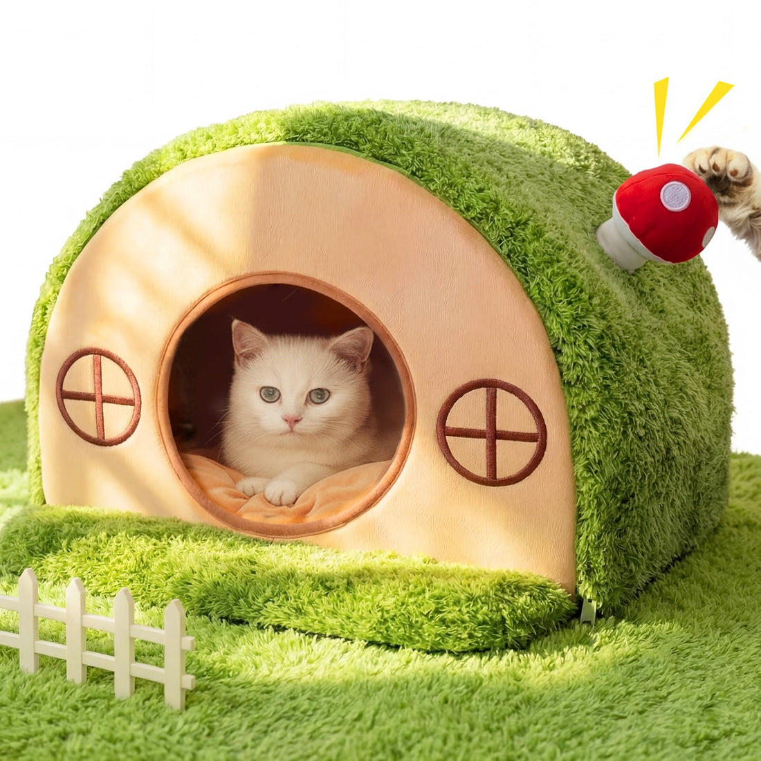 Mellownido Cat House for Indoor Cats - Cute Cat Bed Cave