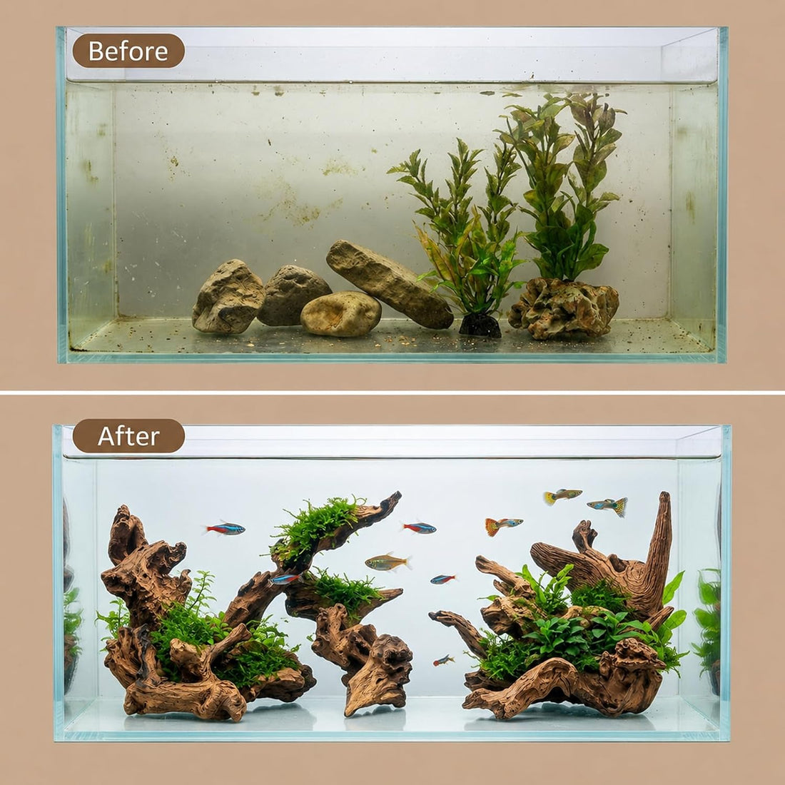 12PCS Driftwood for Aquarium, Wood Decor for Aquascaping
