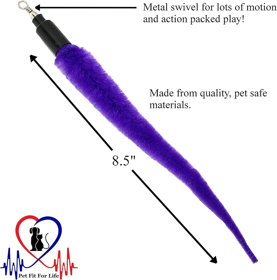 Pet Fit For Life Cat Wand Toy, 5-Piece Worm Teaser & Exerciser