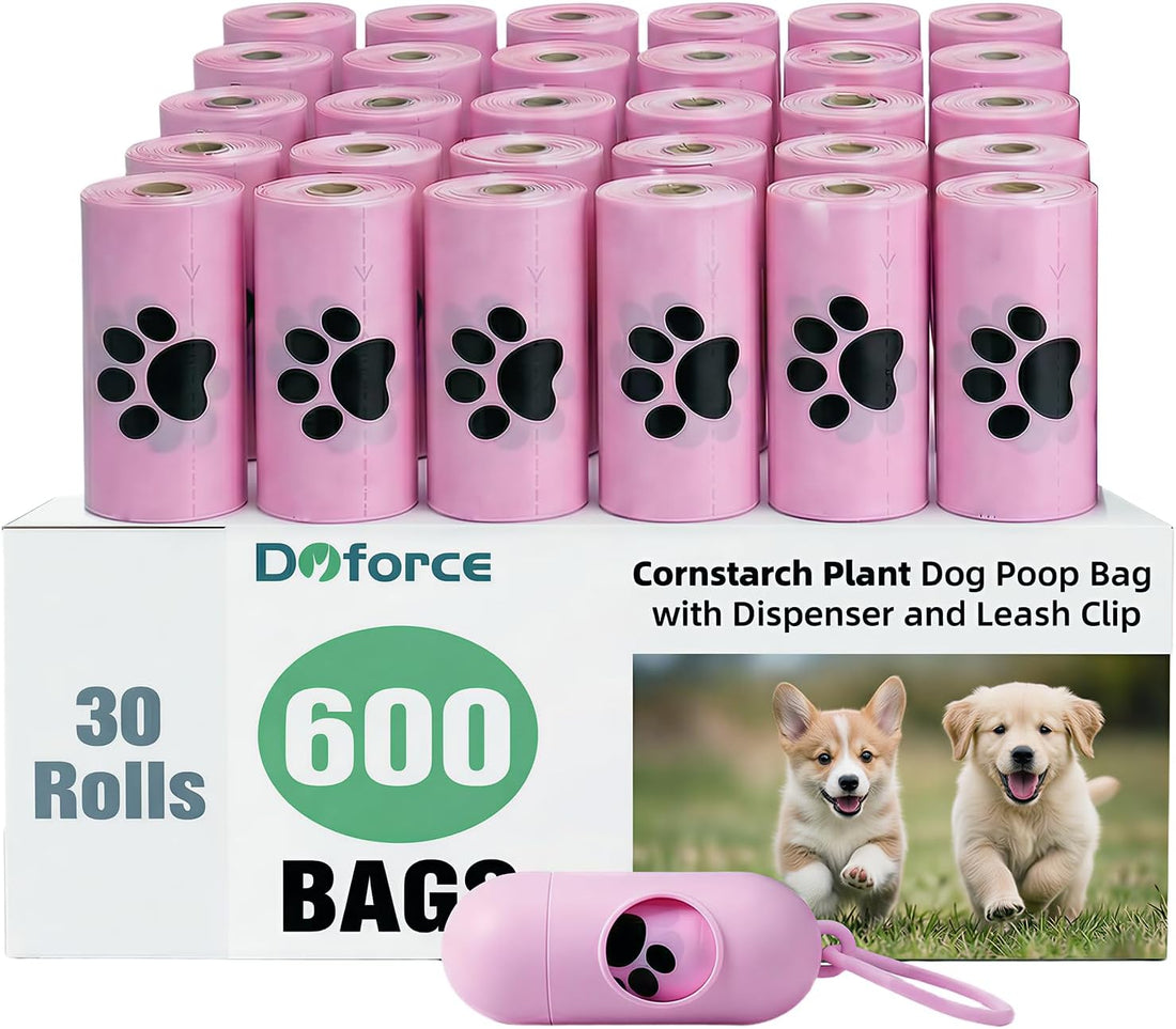 Dyforce 600 Count Dog Poop Bags Rolls with Dispenser