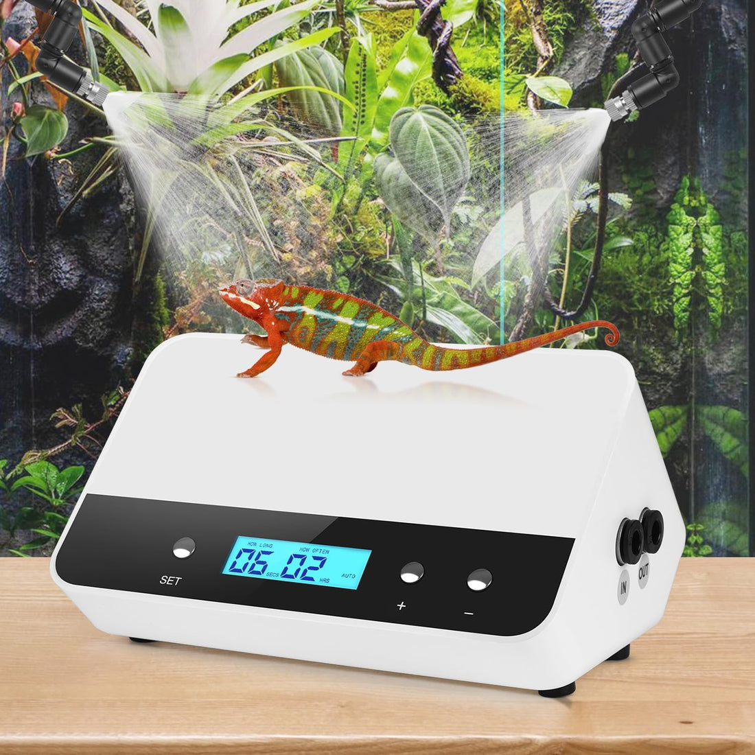 Reptile Misting System with Timer, 6 Nozzles, Self-Priming Pump