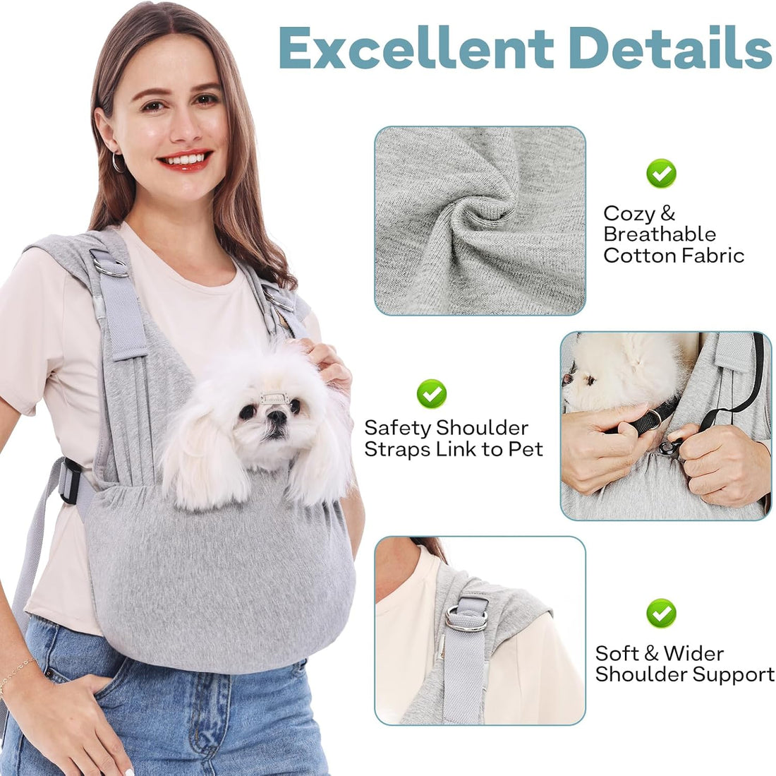 Supet Dog Sling Carrier for Small Pet
