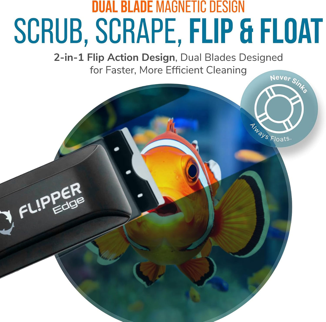 Standard. Flipper Edge Magnetic Aquarium Glass Cleaner Algae Scraper