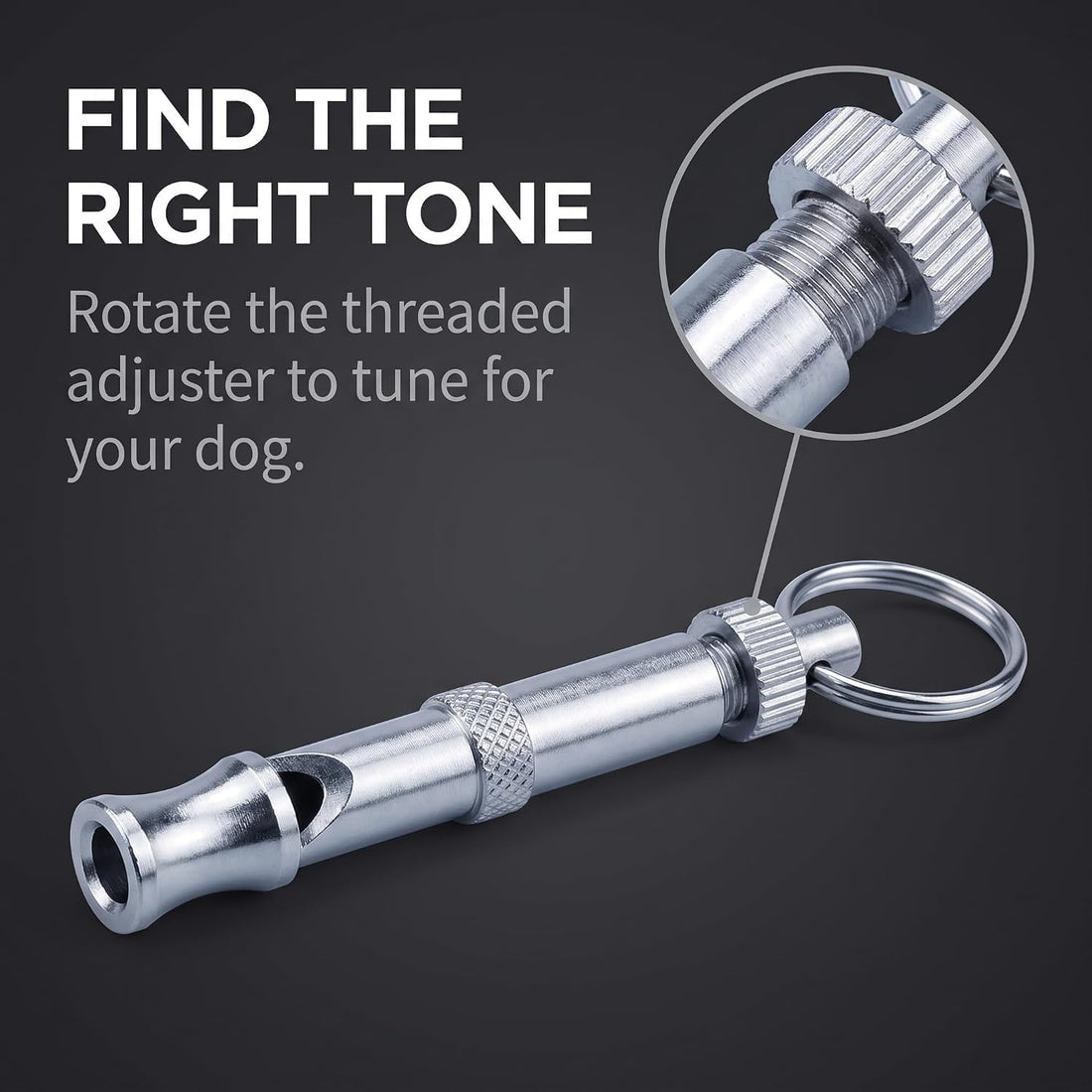 2Pcs Silver Adjustable Ultrasonic Dog Whistle,Portable Whistle Pet