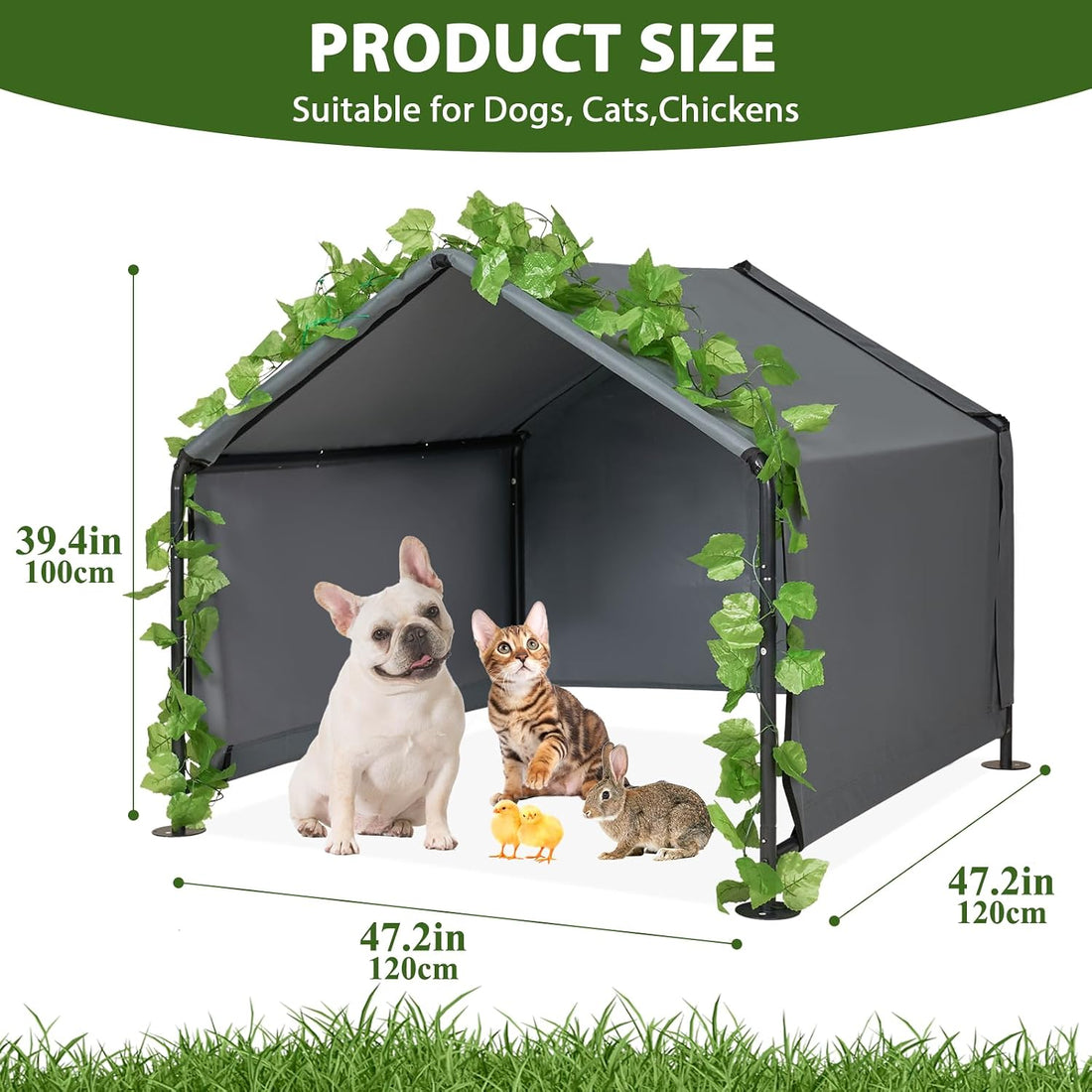Large Dog Shade for Outside - Outdoor Dog Canopy Pet House Dog Tent