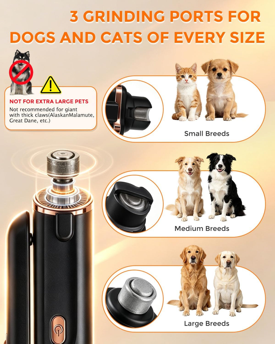 2-in-1 Dog Nail Clippers & Cat Grinder with Dual LED Lights