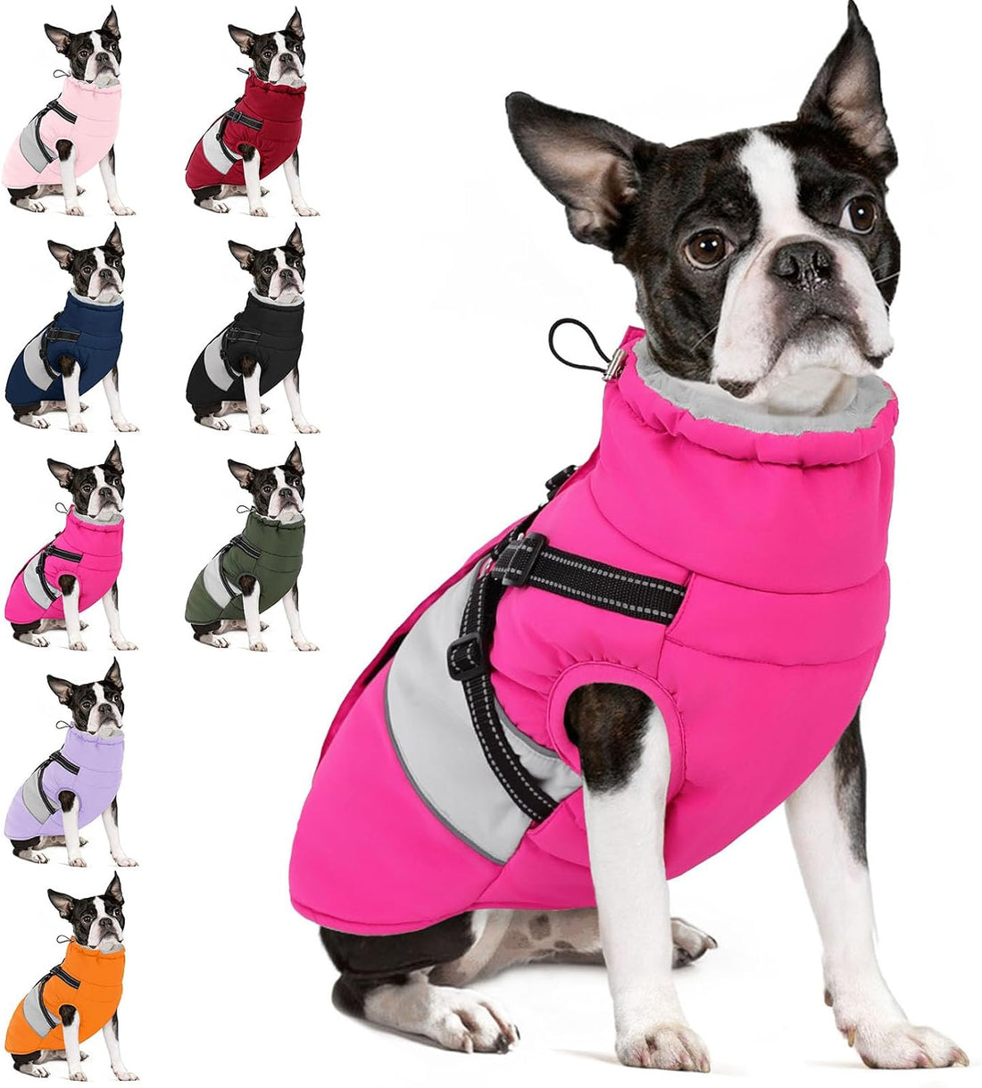 Warm Dog Coat with Harness Built in Dog Jacket for Small Dogs
