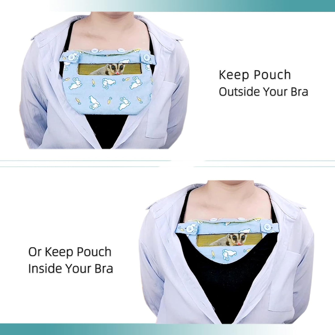 Sugar Glider Bra Bonding Pouch with Mesh Window Bra Bag for Gliders