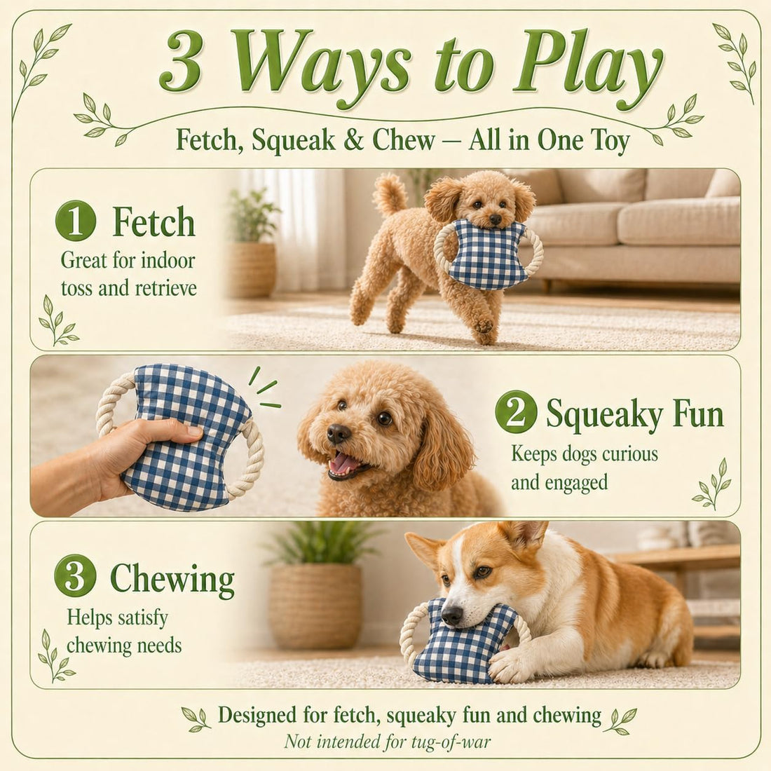 Dog Frisbees Cotton Rope Toys Flying Discs, Teething