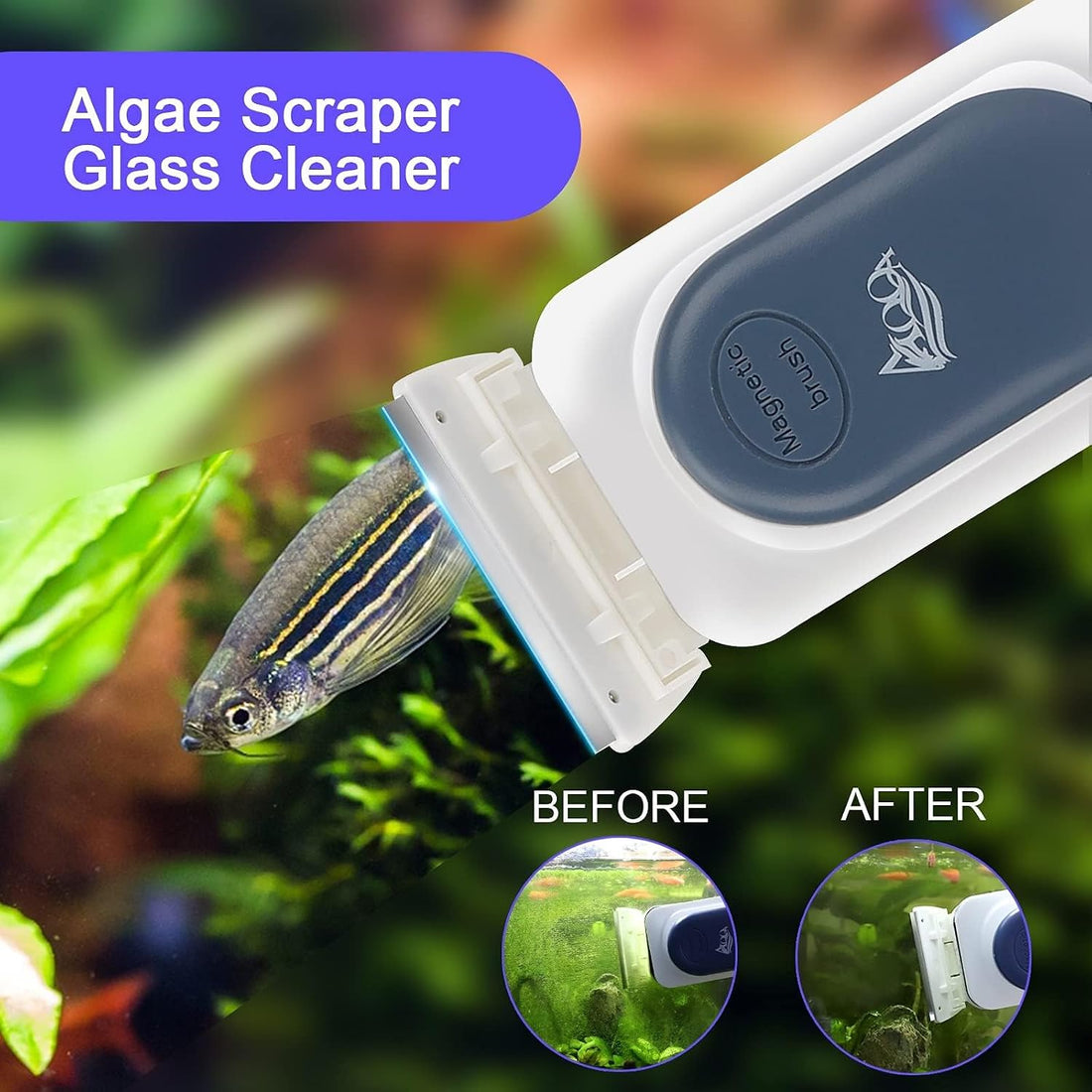 AQQA Aquarium Strong Magnetic Cleaner Brush