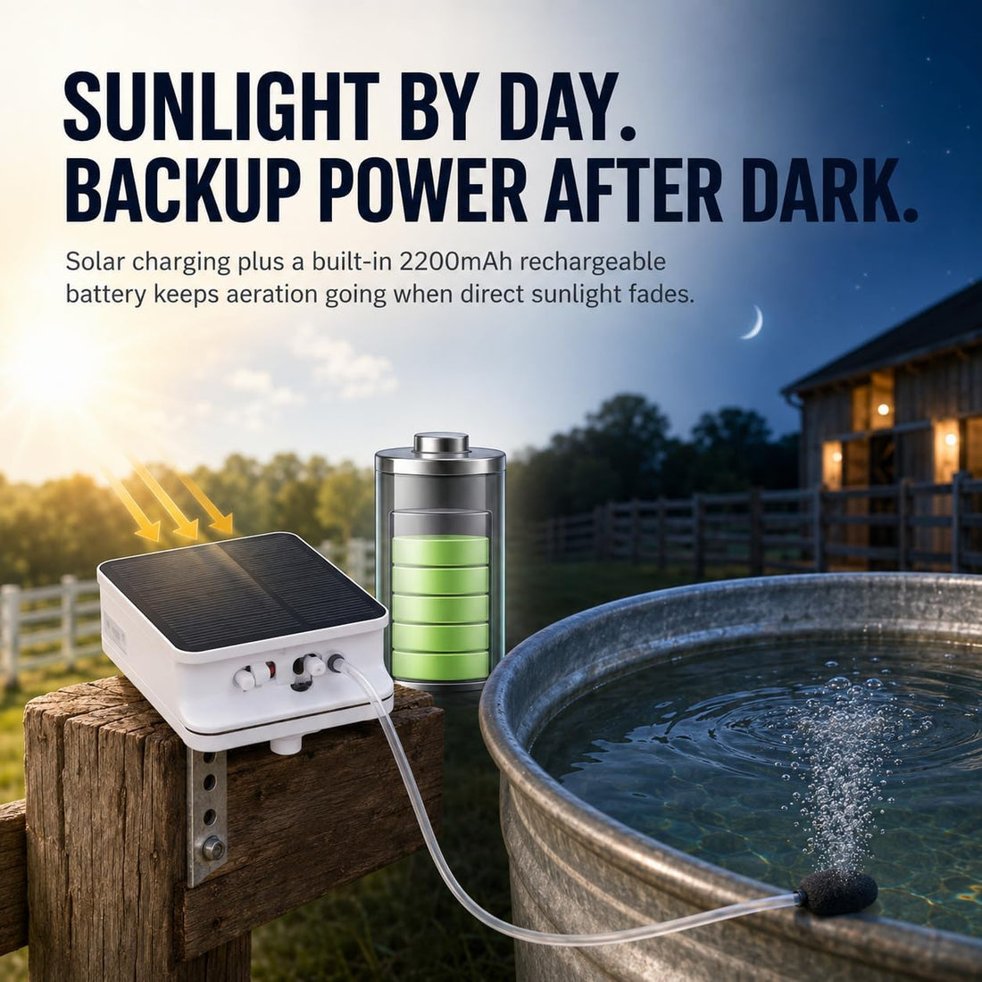Solar Horse Water Trough Aerator
