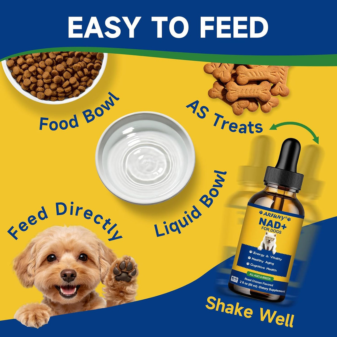 NAD+ Longevity Supplement for Senior Dogs, Vitality, Cognitive Health