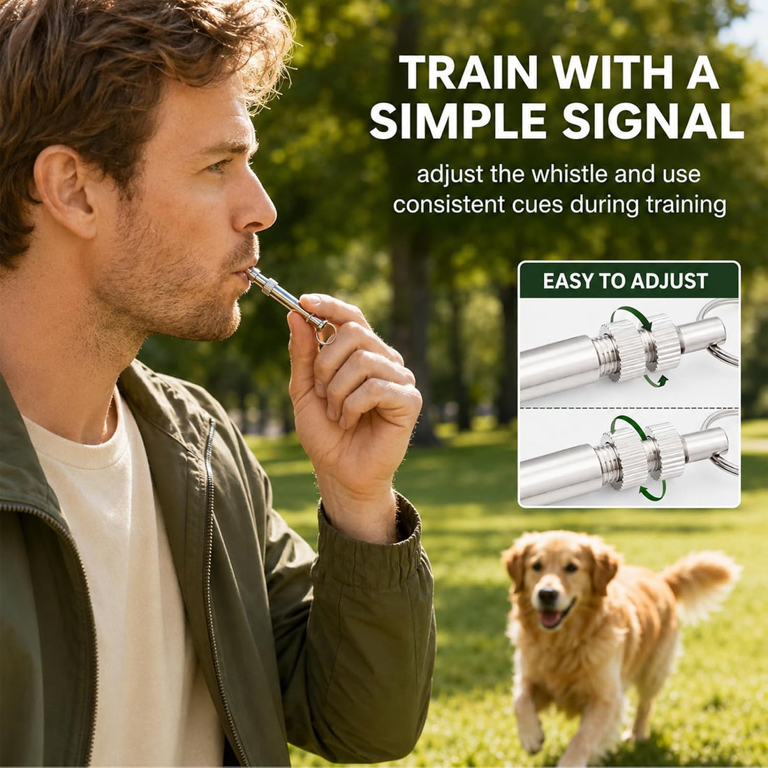 3Pcs Silent Dog Whistle – Adjustable Ultrasonic Recall & Obedience