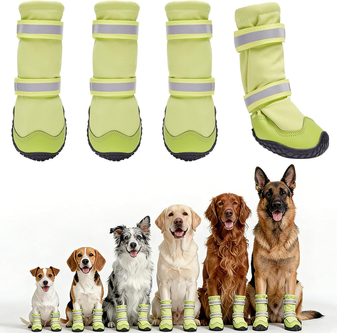 Dimicoo Dog Shoes,Waterproof Dog Boots for Winter,Anti-Slip Dog Snow