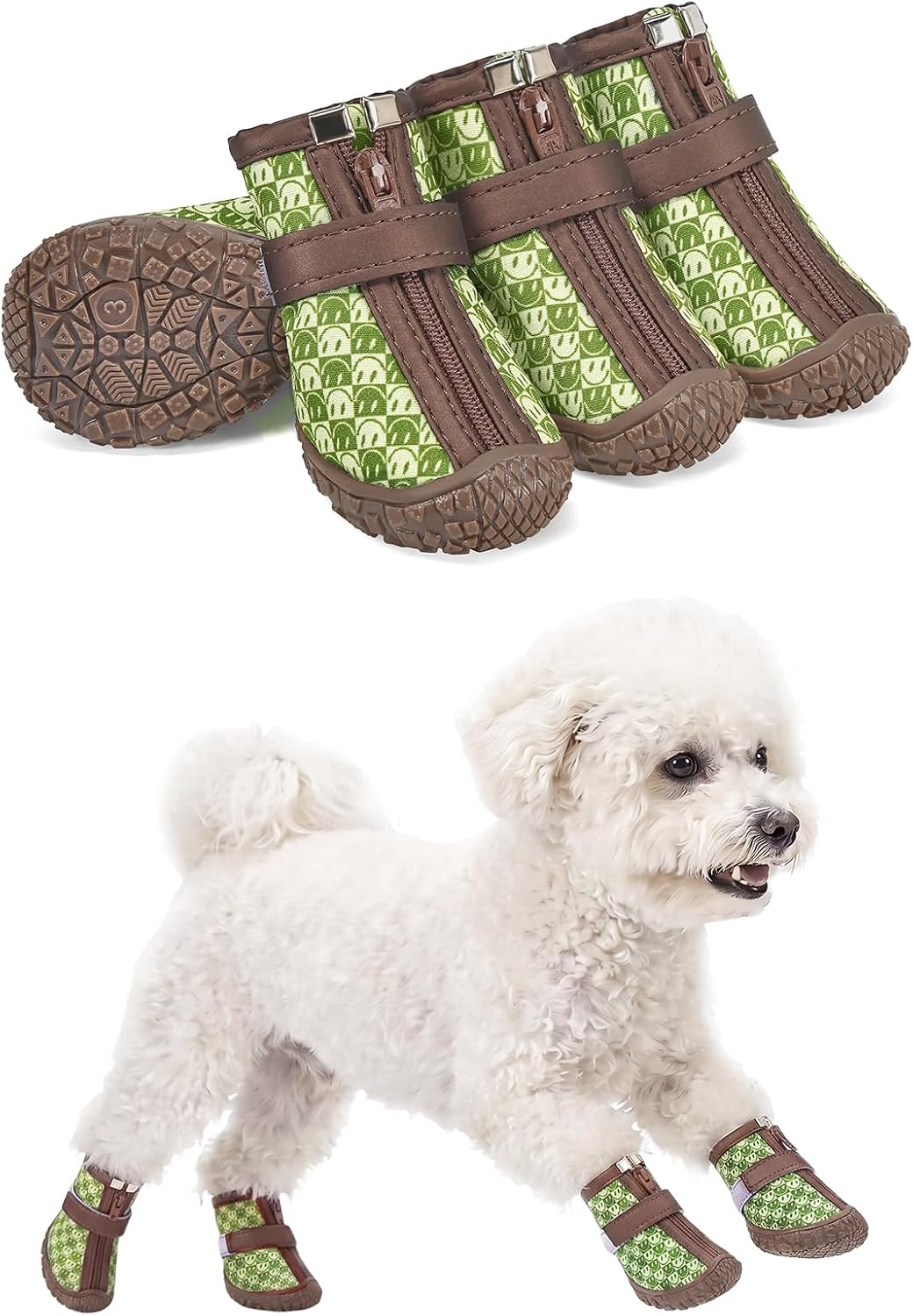 Haloumoning Dog Shoes Waterproof Non-Slip Booties for Small Medium