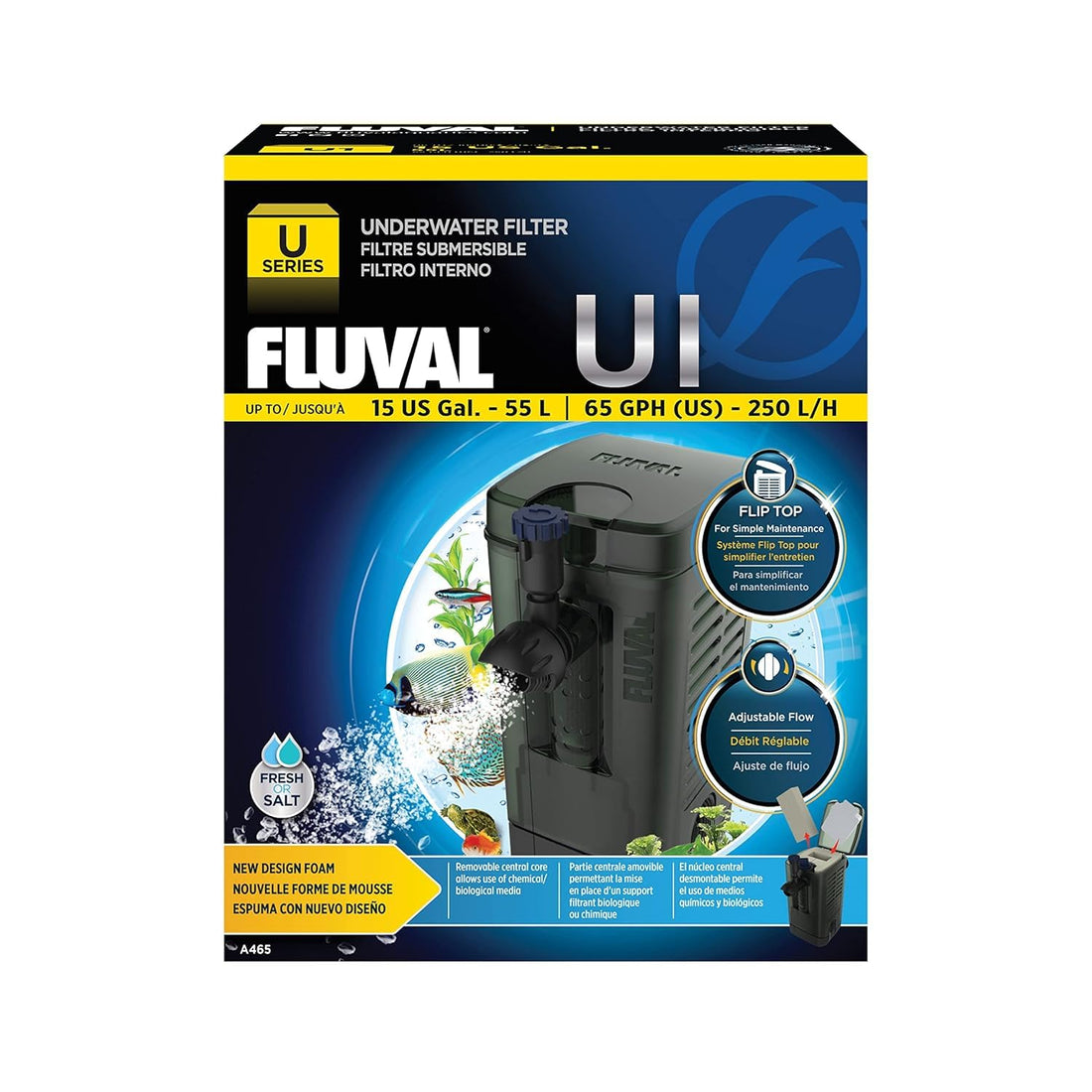 Fluval U4 Underwater Filter, Freshwater & Saltwater Aquarium Filter