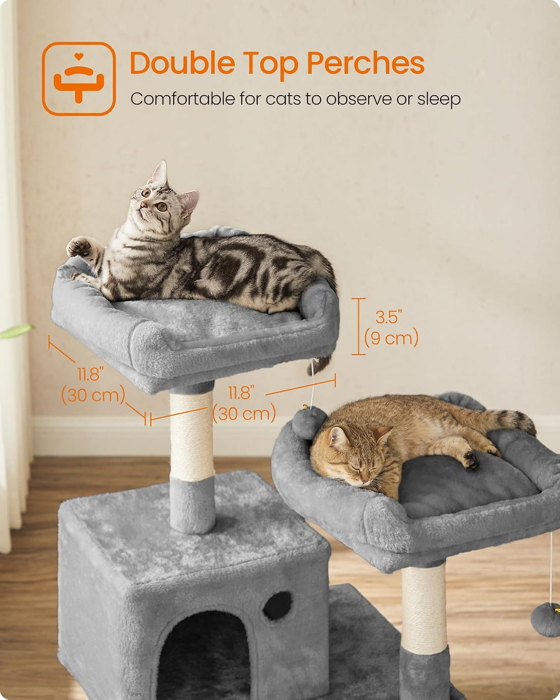 Feandrea Cat Tree, 56.3-Inch Cat Tower