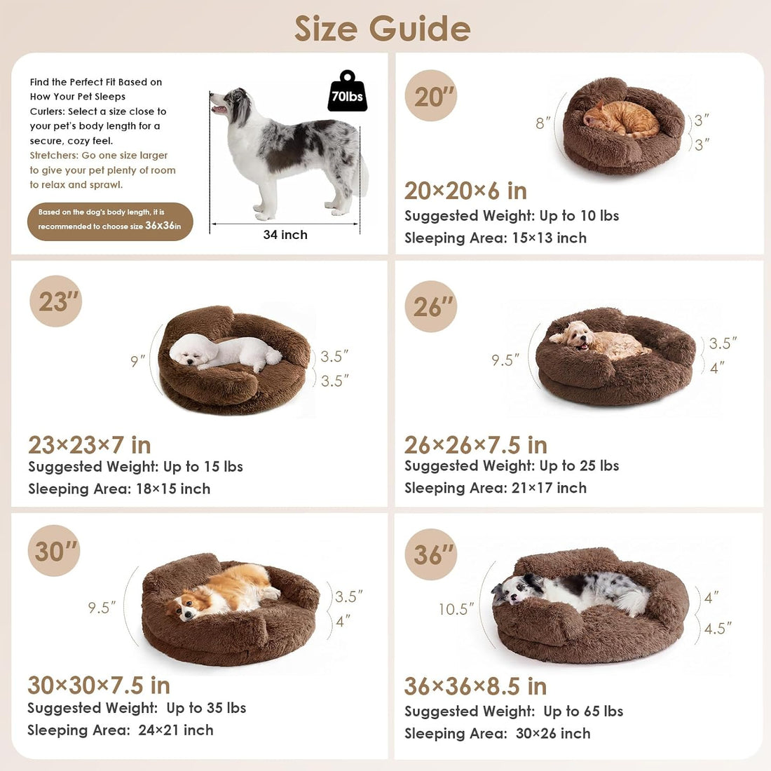 EHEYCIGA 20" Calming Donut Dog Bed for Small Dog & Cat Washable Pet