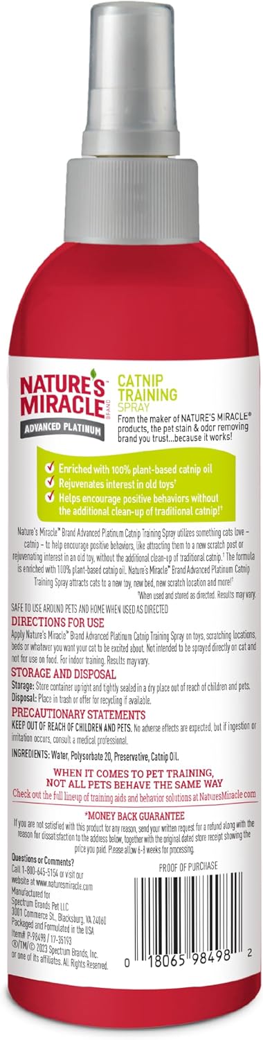 Nature's Miracle Advanced Catnip Training Spray for Indoor Training