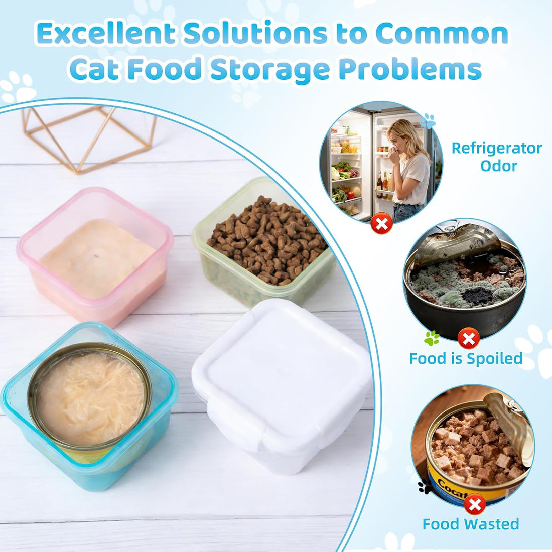 Canned Cat Food Storage Can Container for 3oz Cat Cans,4 Pack