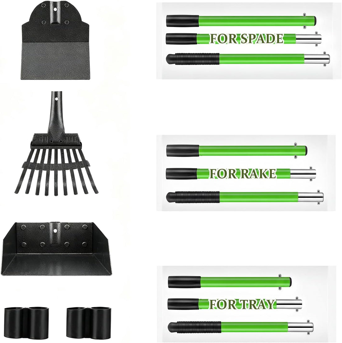 Pooper Scooper, Metal Poop Scoop with Tray, Rake