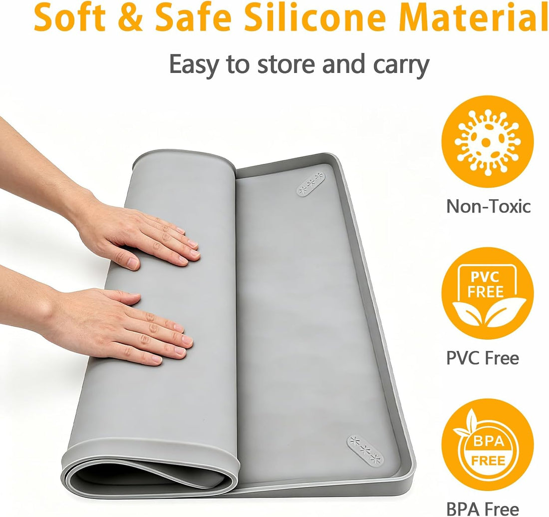 Dog Pee Pad Holder, Silicone Tray, 4-Corner Fixing, 35x25 inch
