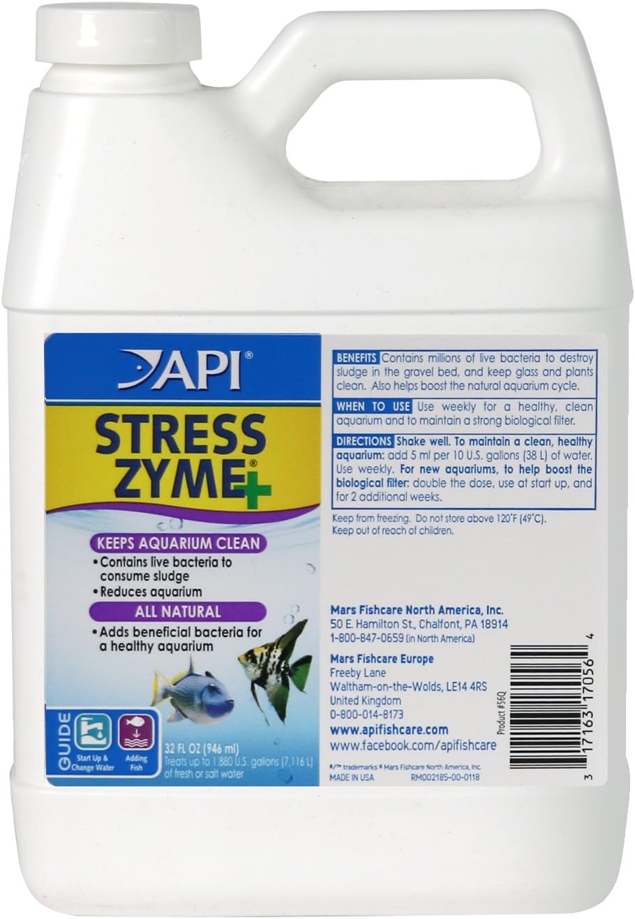 API STRESS ZYME Freshwater and Saltwater Aquarium Cleaning Solution