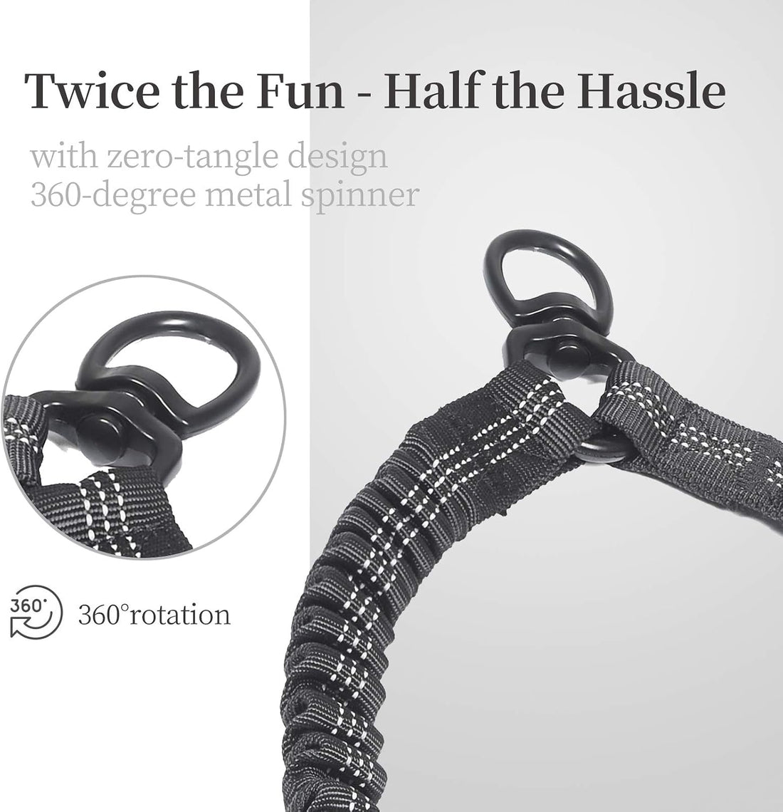Dog Leash for 2 Dogs, Double Dog Leash, 5~18 lbs