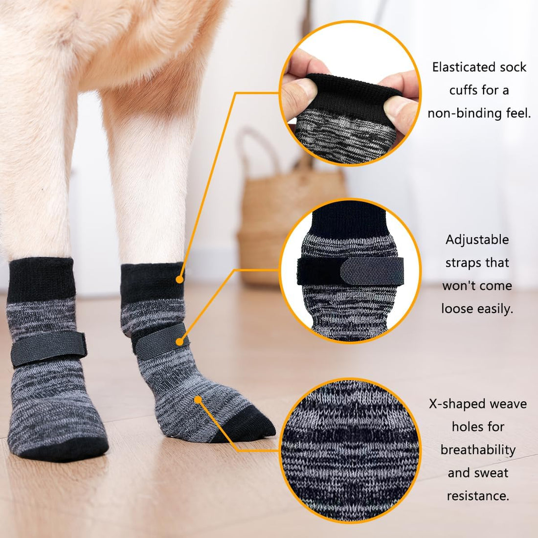 Dog Socks 12 Pack to Prevent Licking Paws