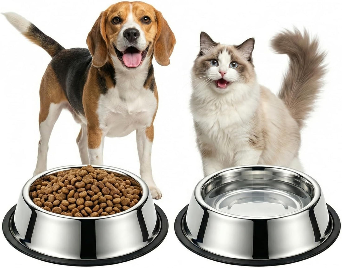 No-tip Stainless Steel Dog Bowls, 54oz, 2-Pack