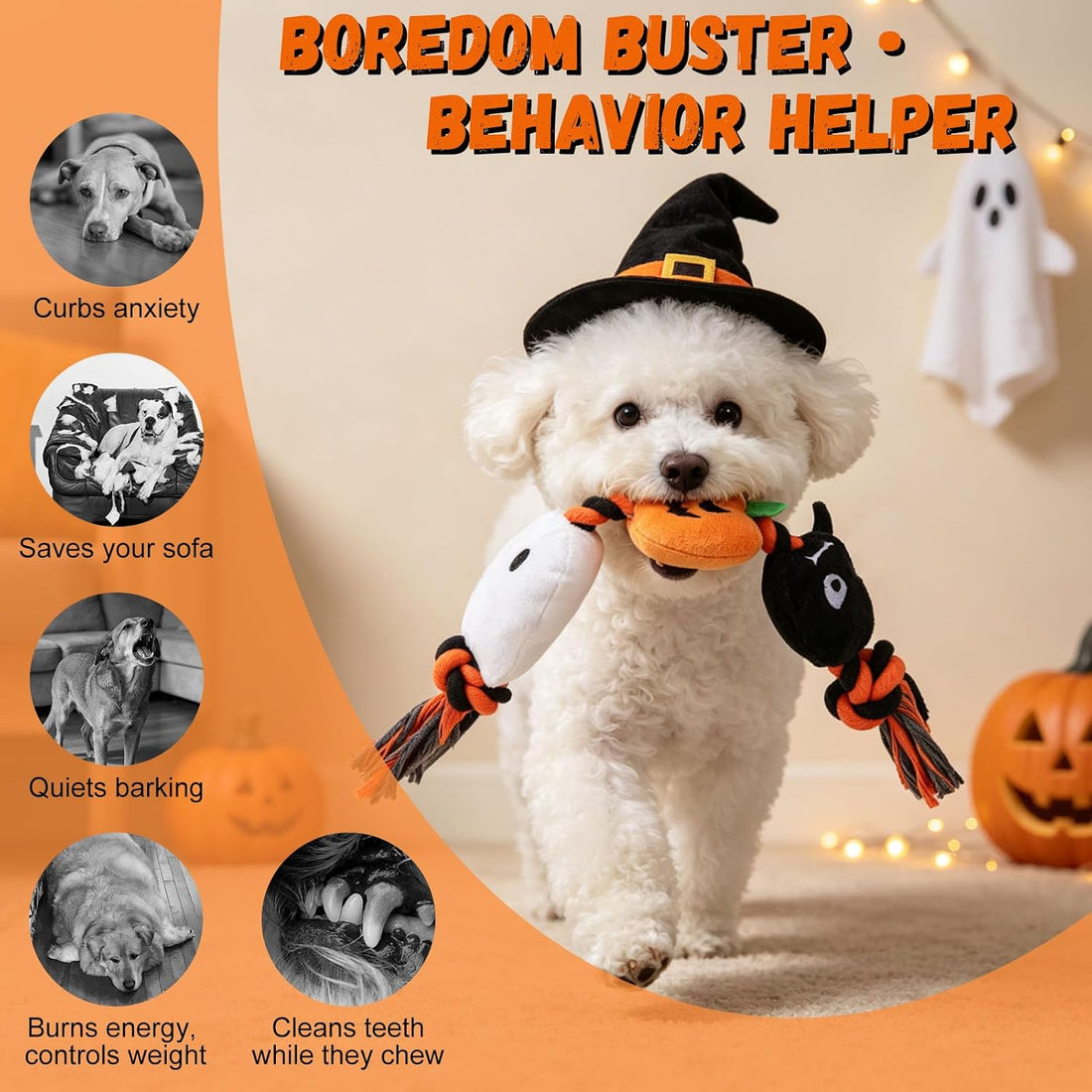 BEAUTYZOO Halloween Squeaky Dog Toy for Small Dog to Keep Them Busy