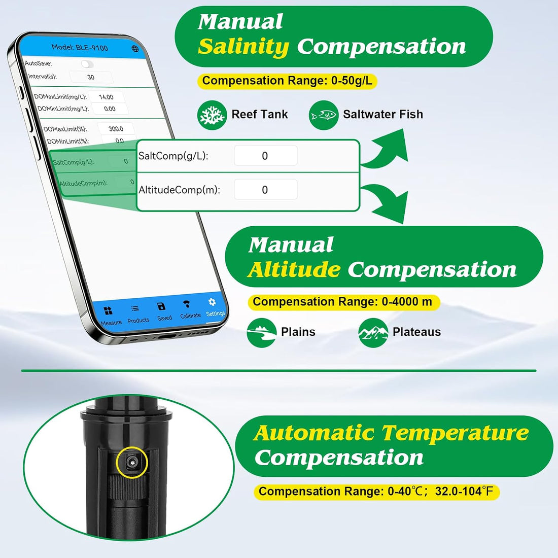 Dissolved Oxygen Meter Pond Oxygen Meter Water, Aquarium Do Meter