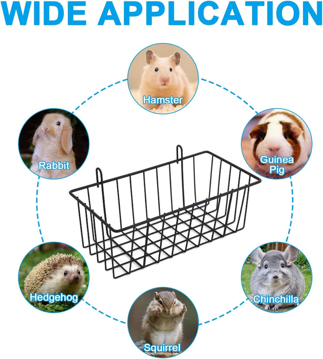 4 Pcs Rabbit Hay Feeder, Metal Rabbit Hay Rack with Hooks