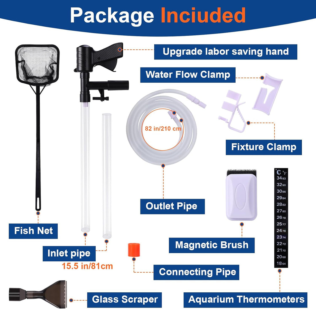 Fish Tank Cleaner Kit, Gravel Vacuum for Aquarium