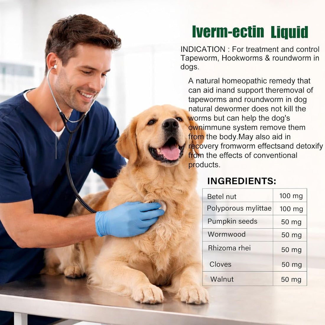 Dewormer for Dogs, Liquid Wormer for Hookworms, Lungworms, Pinworms
