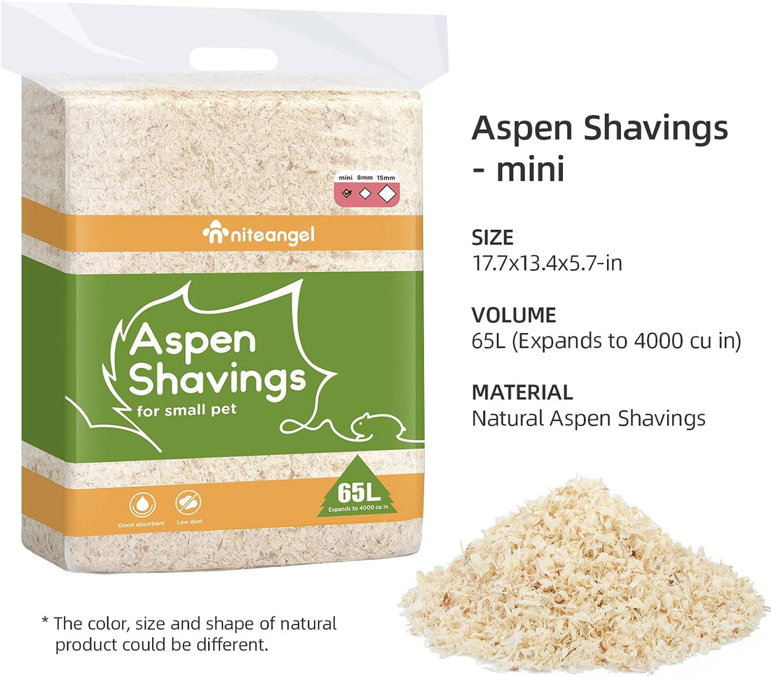 Niteangel Aspen Shaving Hamster Bedding: 65L Absorb Odors & No Dust
