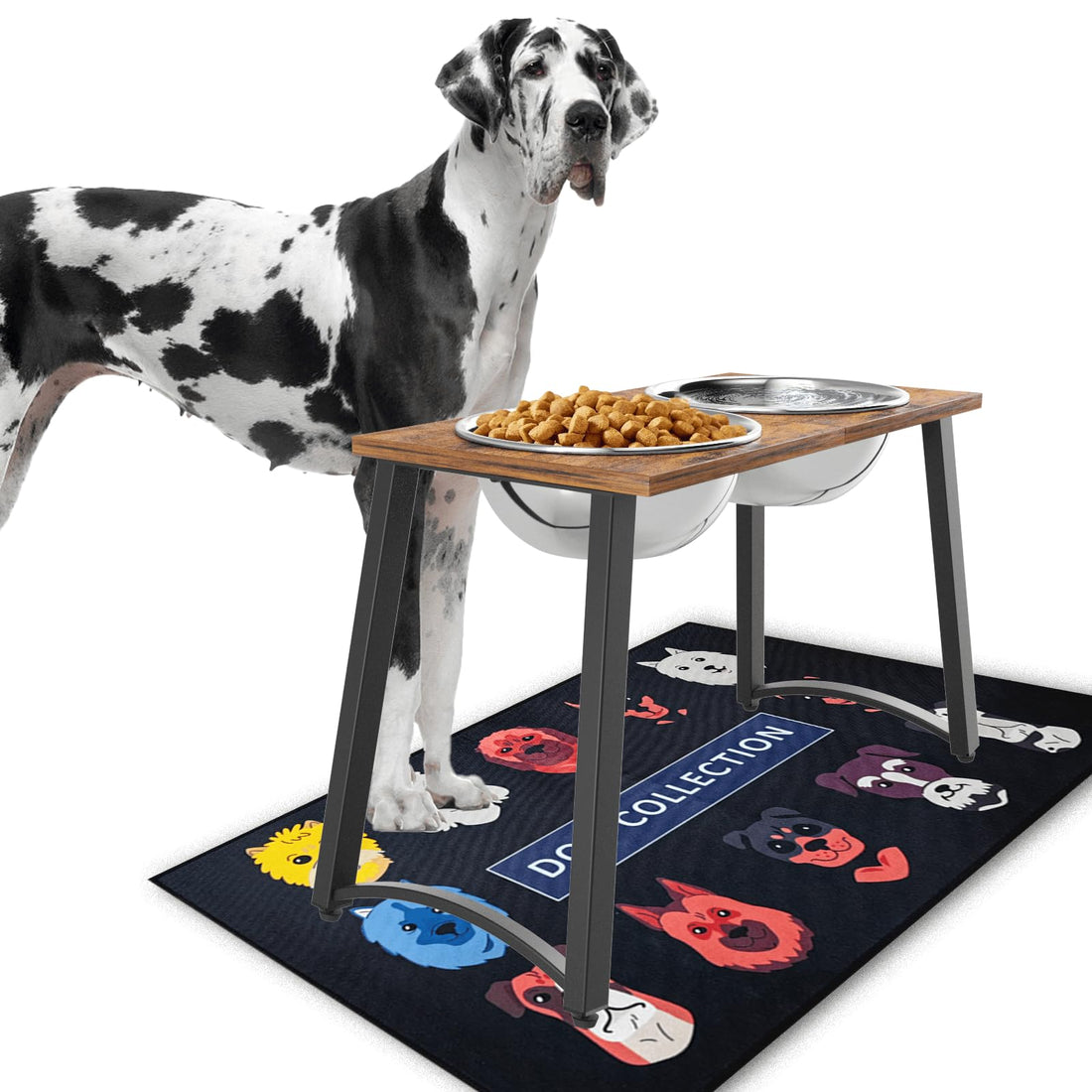 TIDANT Elevated Dog Bowls for X-Large Dogs with Spill Proof Mat 2