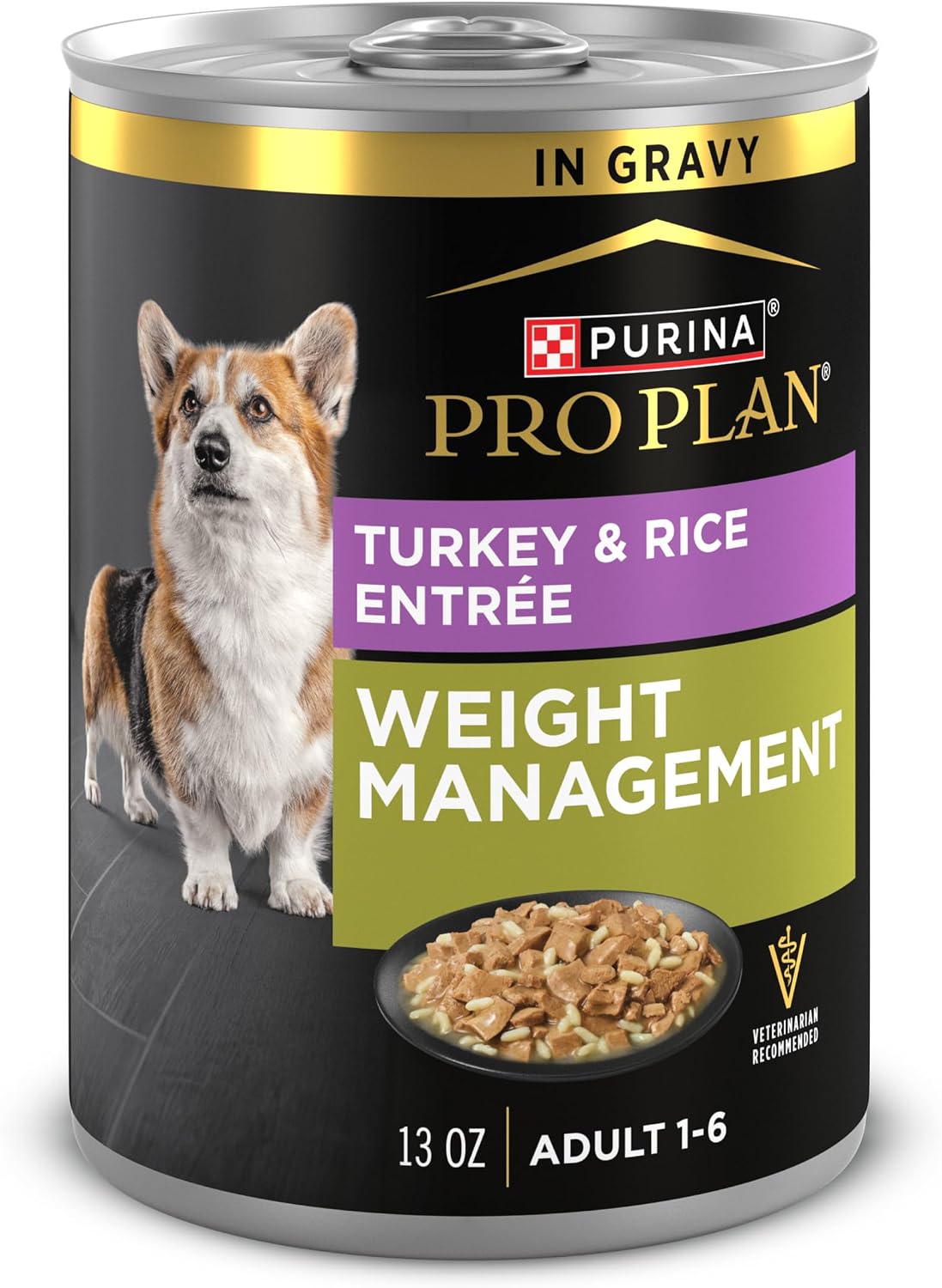 Purina Pro Plan Weight Management Wet Dog Food, Turkey & Rice, 13 oz