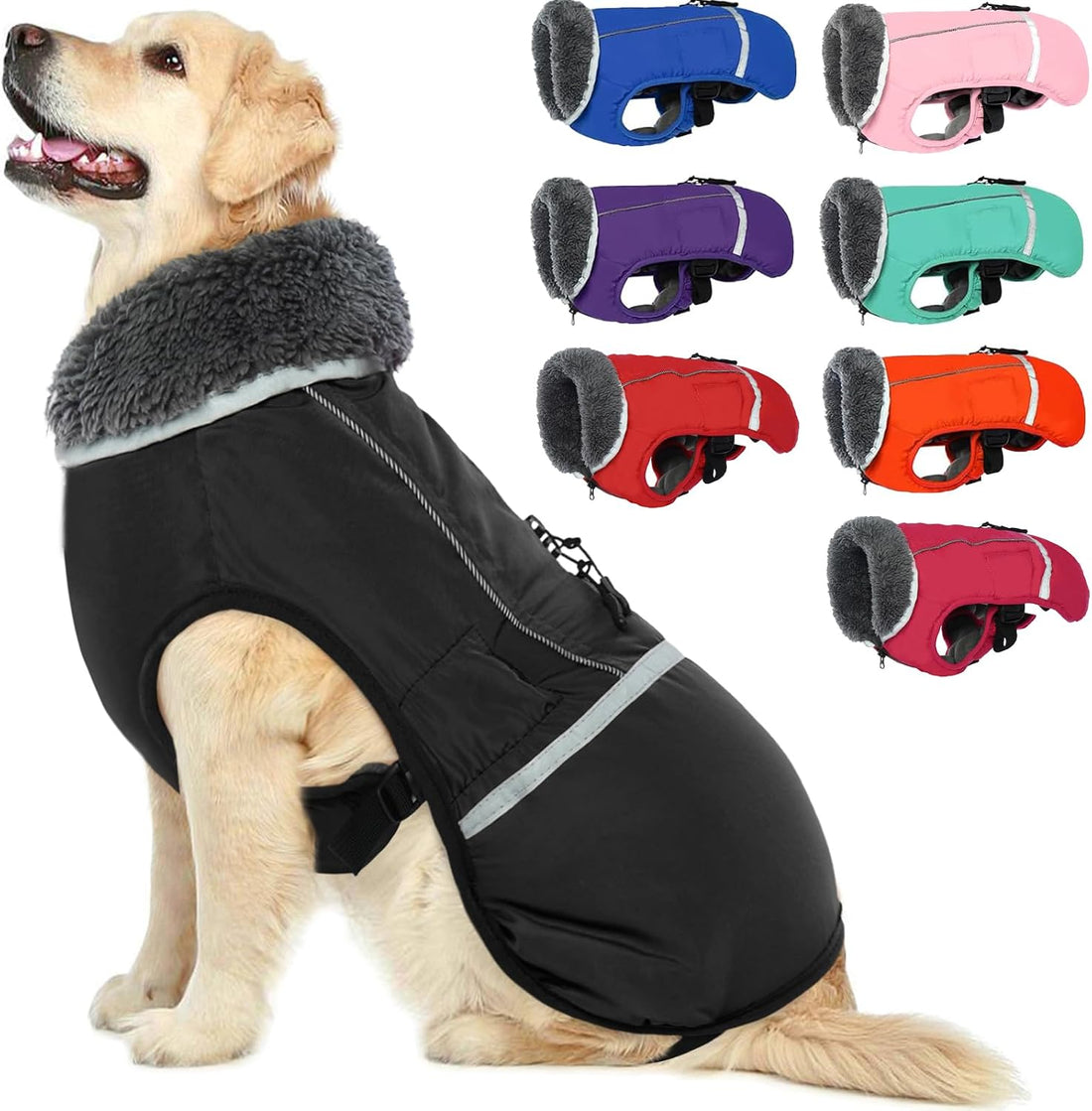 QBLEEV Warm Dog Coat, Reflective Dog Jacket