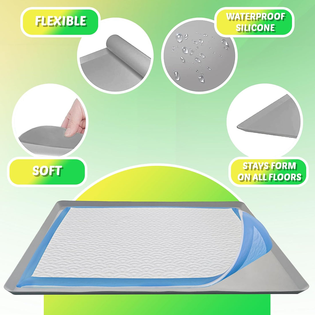Reusable Silicone Dog Training Tray for Pee Pads