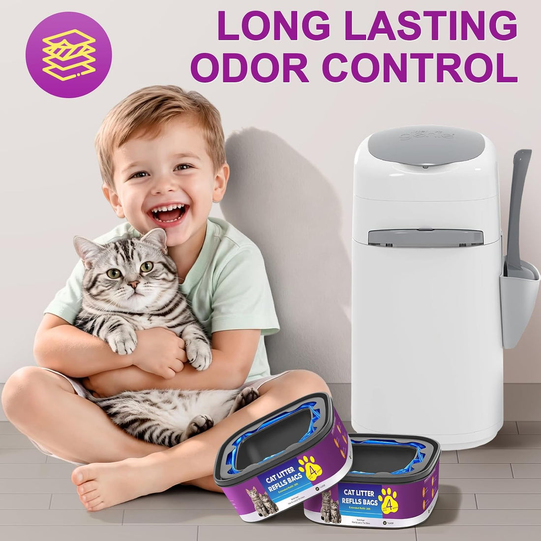 Feoxialy Cat Litter Refill Bags Jumbo 28FT 2 Pack Up to 8 Months