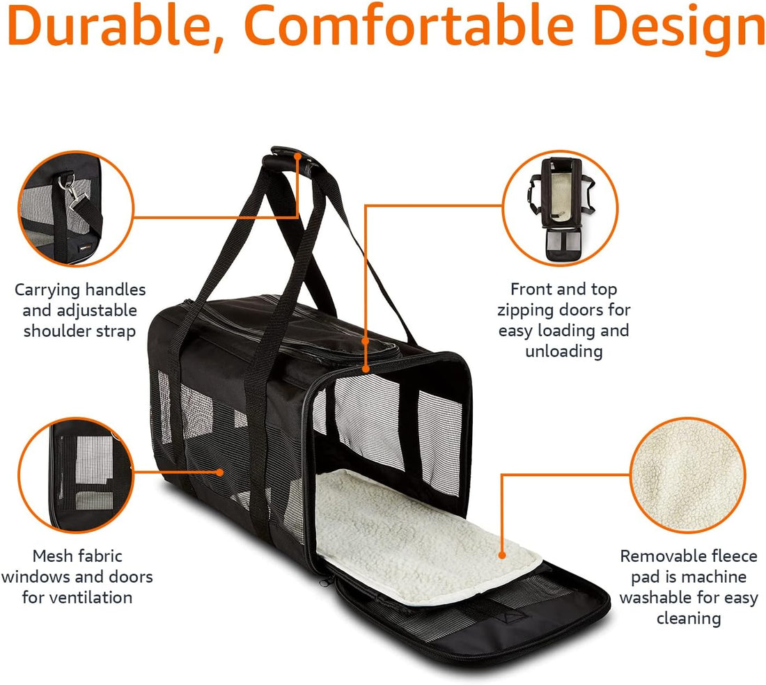 Airline Approved Soft-Sided Mesh Pet Travel Carrier with Shoulder