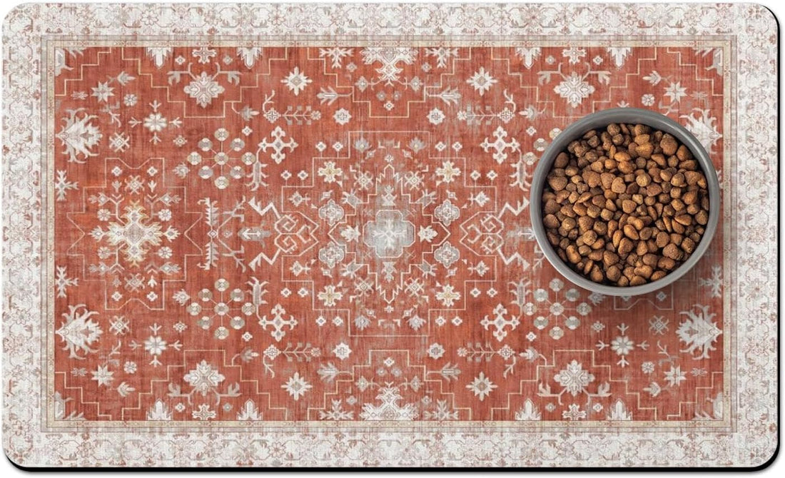 Pet Food Mats for Floor, Absorbent Dog Mat for Food and Water
