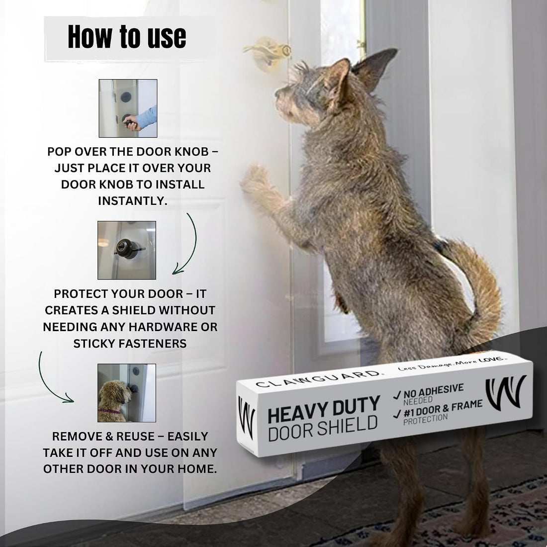 CLAWGUARD Heavy Duty Door Scratch Shield