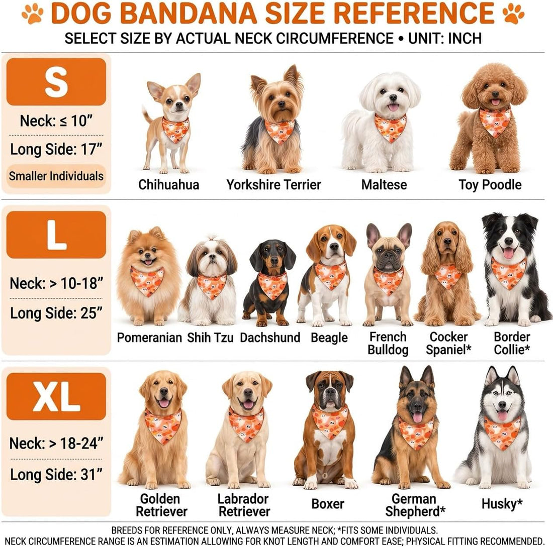 2 Pack Halloween Dog Bandanas, Reversible Triangle Scarves for Dogs