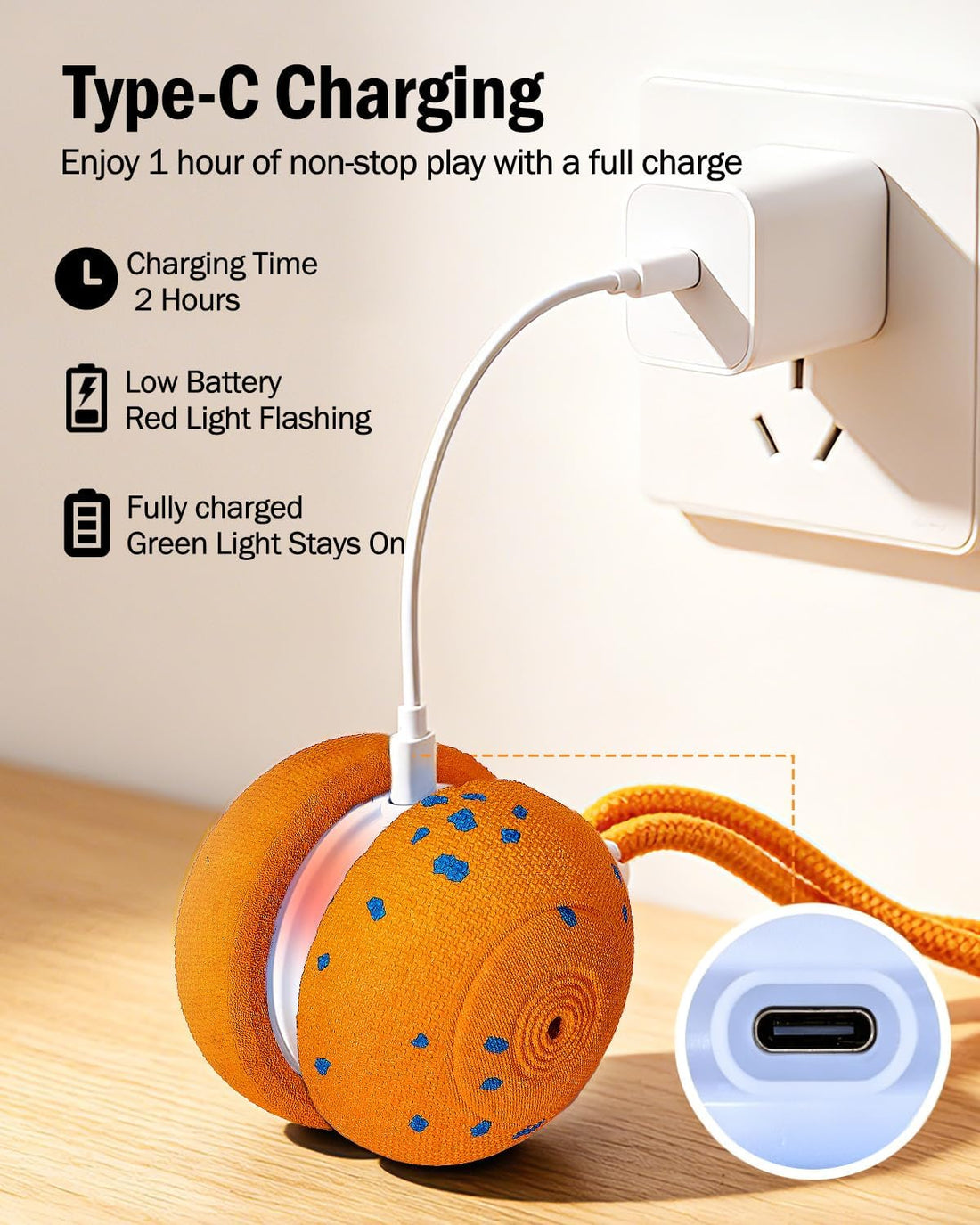 osou Interactive Dog Toy, Automatic Moving Dog Ball Toy with 2 Speed