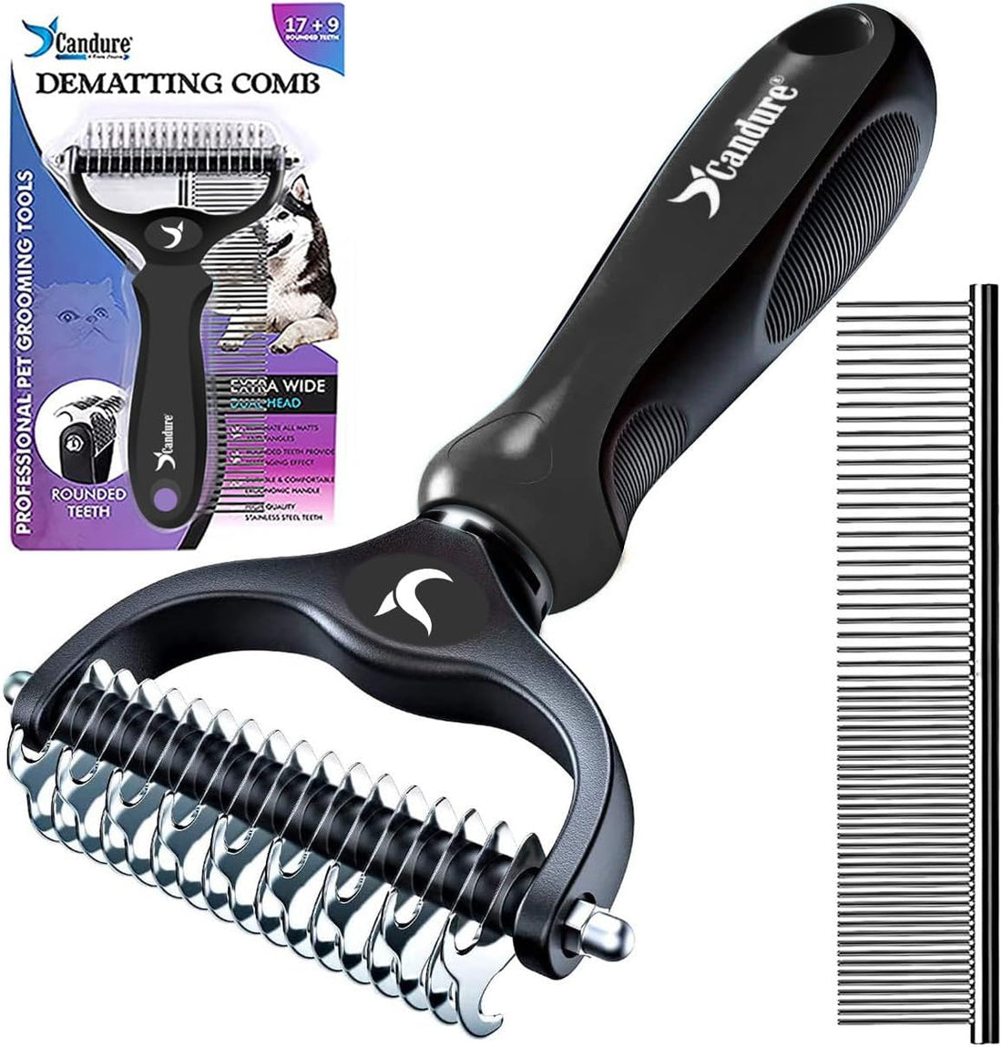Candure Dog Brush for Shedding & Effective Hair Removal